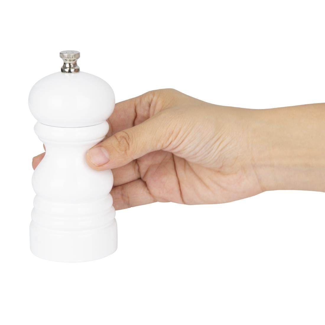 Olympia Salt Or Pepper Grinder White Hevea Wood - 125mm (54(Ø)x125(H)mm) • PAS-DN652