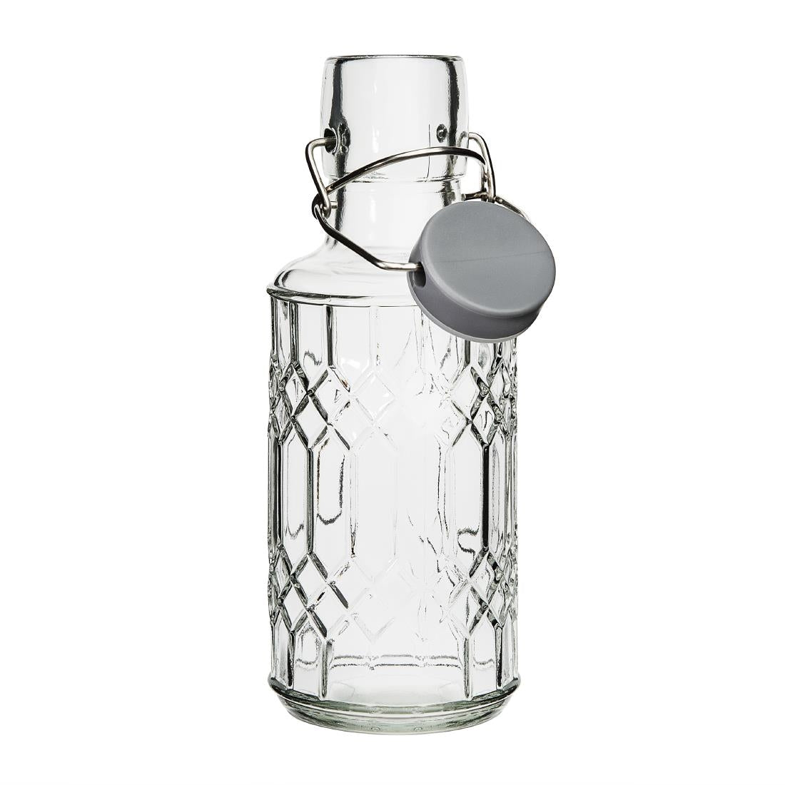 Olympia Geo Glass Water Bottle with Stopper 380ml (6 Pack) (Pack of 6) • PAS-DN818
