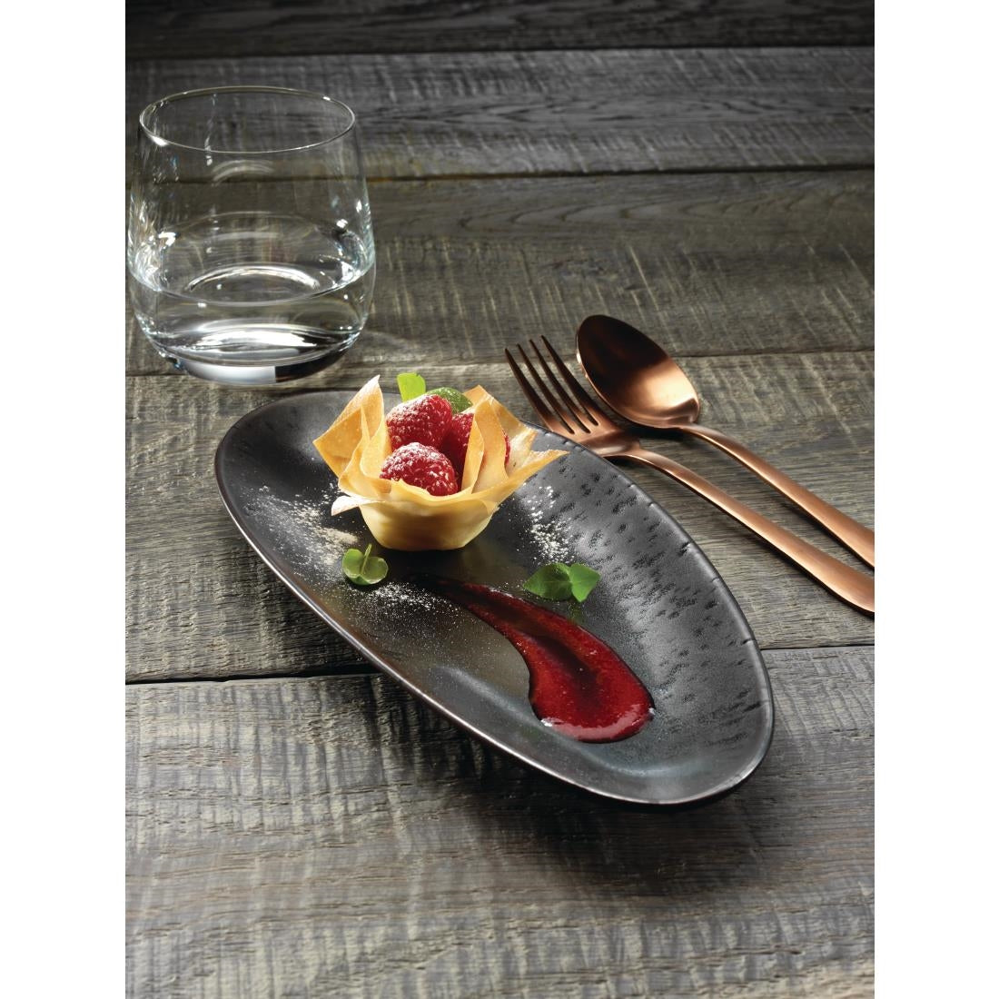 Olympia Fusion Oval Plate - 250x120mm 9 4/5x 4 3/4" (6 Pack) • PAS-DR089