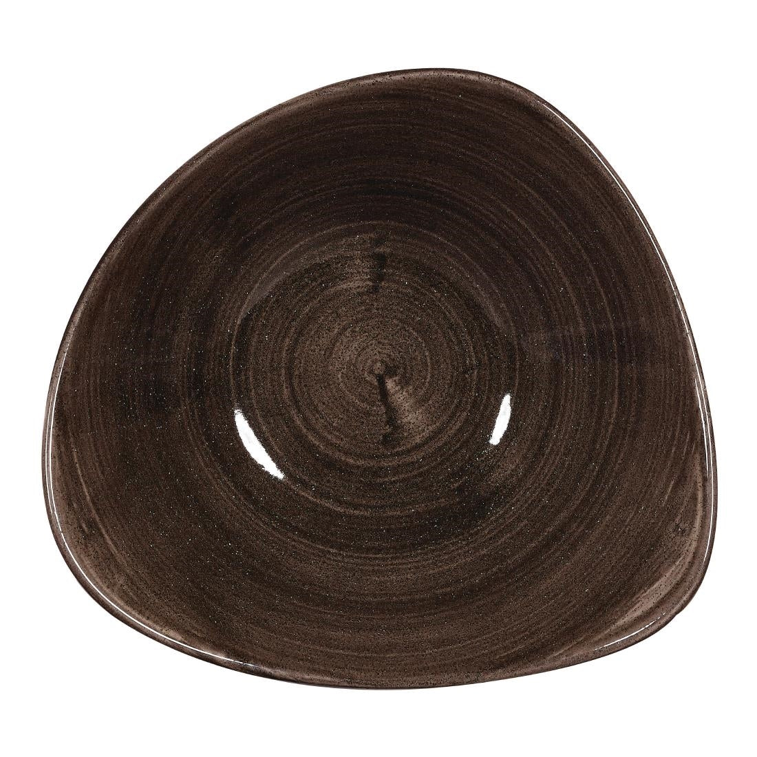 Churchill Stonecast Patina Triangular Bowls Black 235mm (12 Pack) • PAS-DR656