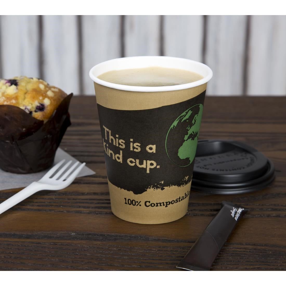 Fiesta Compostable Hot Cup Single Wall Kind 255ml (50 Pack) (Pack Quantity: 50 | 225ml / 8oz) • PAS-DS057