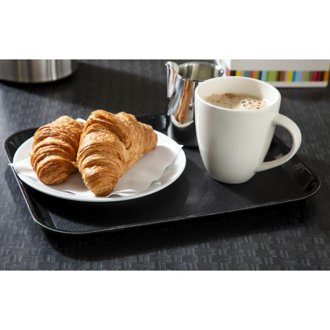 Cambro Epic Tread Non-Slip Rectangular Tray - Black - 270x350mm • PAS-DS516