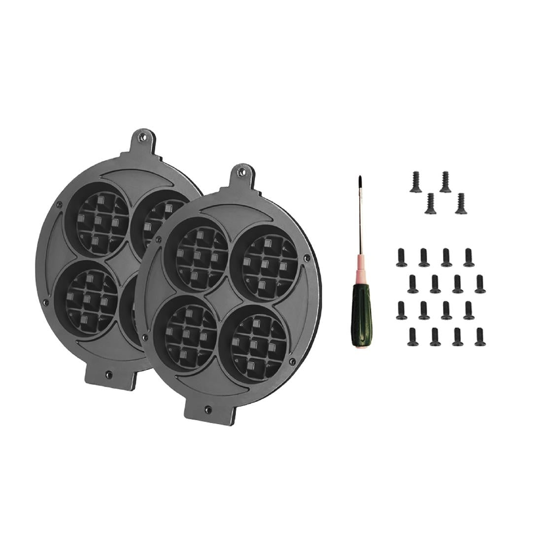 Waring Mini-Belgian Waffle Replacement Kit (2 Plates, Screws, Screwdriver) for WMB400XNNA only • PAS-DU007