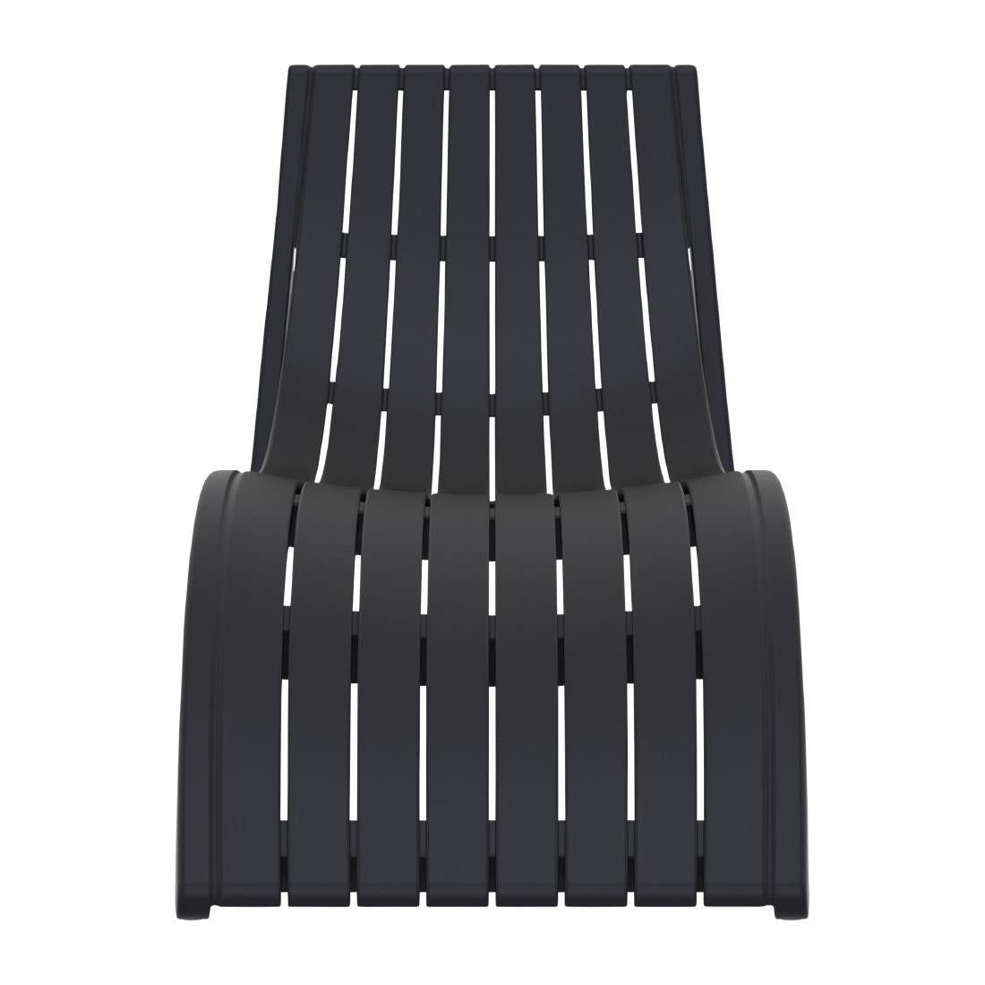 2 x Furnlink Slim Sunlounge - Black • PAS-DU014