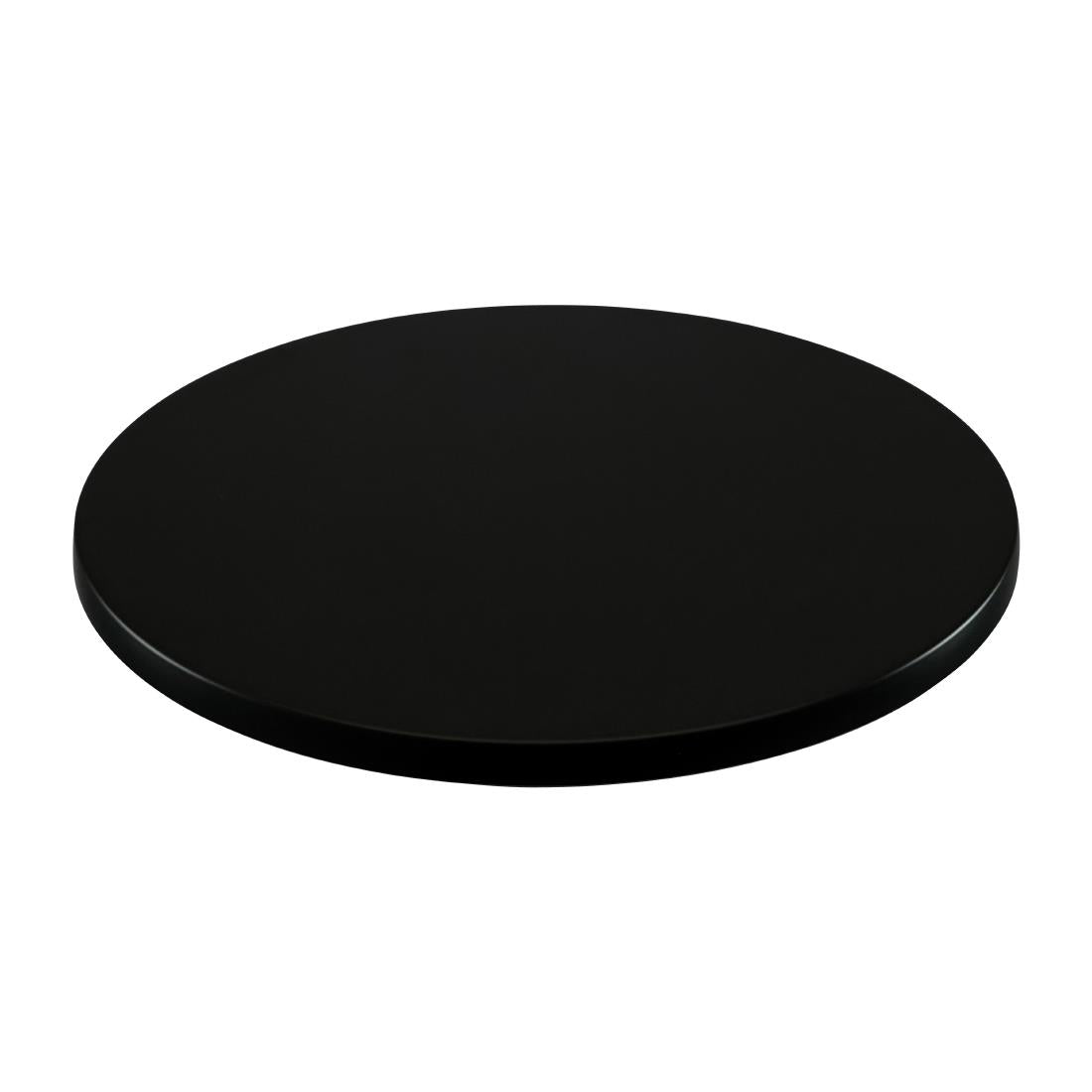 2 x Furnlink Werzalit Black 800mm dia Duratop Tabletop by SM France • PAS-DU134
