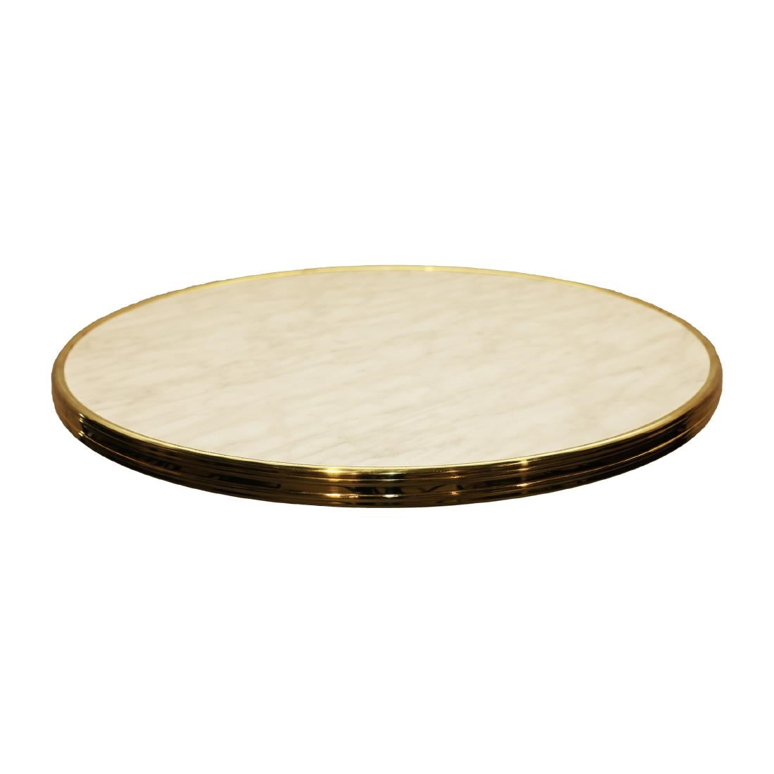 2 x Werzalit Marble 600mm dia Bristro Duratop Tabletop by SM France • PAS-DU153