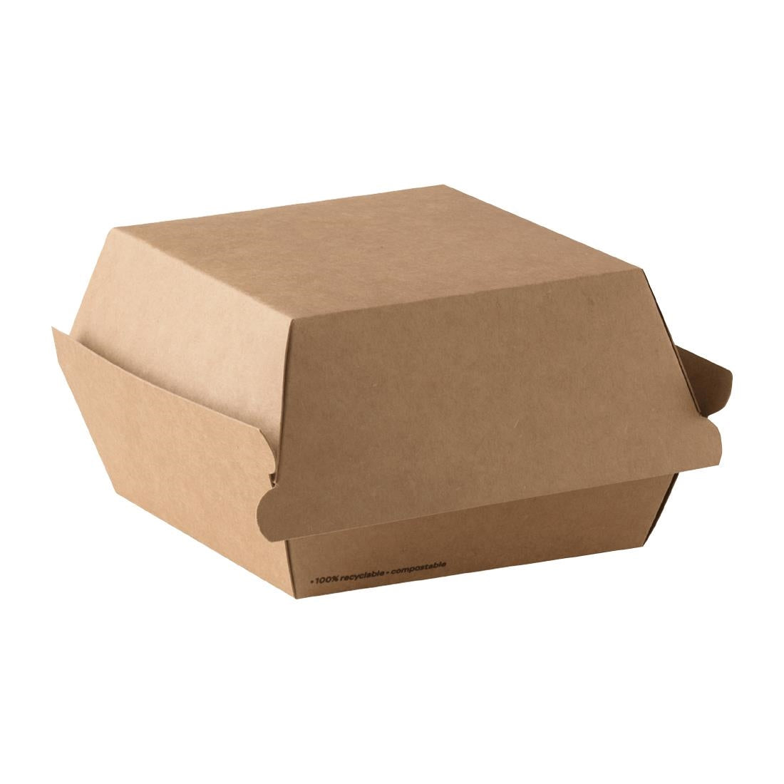 Detpak Go Extra Large Burger Box Brown (400 Pack) (110 x 116 x 86mm / 4x5x3" | Pack of 400) • PAS-DU281