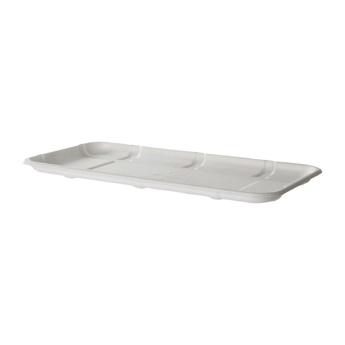 Detpak Sugarcane Meat & Produce Tray White - 280x153x14mm (300 Pack) (280 x 153 x 14mm / 11x6x0.5" | Pack of 300) • PAS-DU800