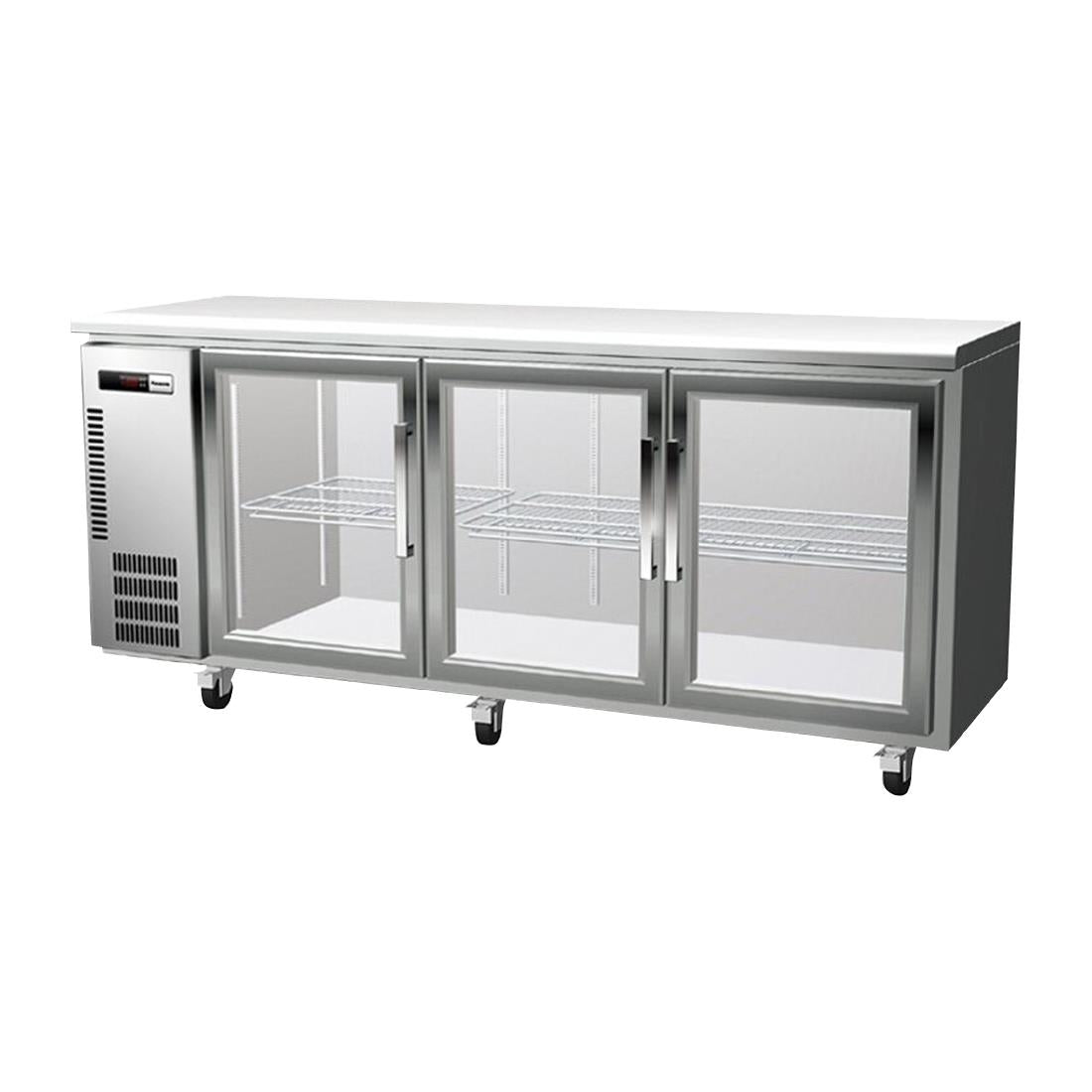 Panasonic Slimline Underbench Pillarless Triple Door Refrigeration Unit - 377Ltr (Dimensions: 850mm(H) x 1800mm(W) x 600mm(D) / 33x70x23" | Capacity: 377Ltrs) • PAS-DU368