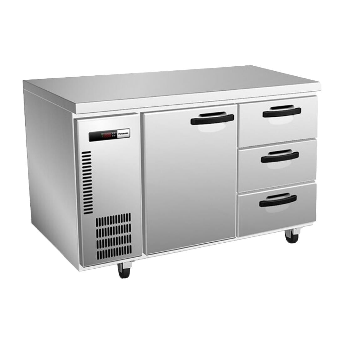Panasonic Underbench One Door Three Drawer Refrigeration unit - 185Ltr (Dimensions: 850mm(H) x 1200mm(W) x 750mm(D) / 33x47x29" | Capacity: 185Ltrs) • PAS-DU373