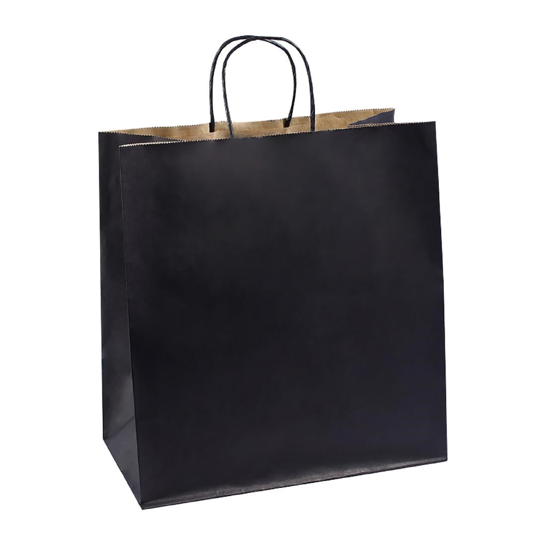 Detpak Large Paper Twist Bag Black (200 Pack) (350x320x180mm / 13.7x12.5x5.9" | Pack of 200) • PAS-DU503