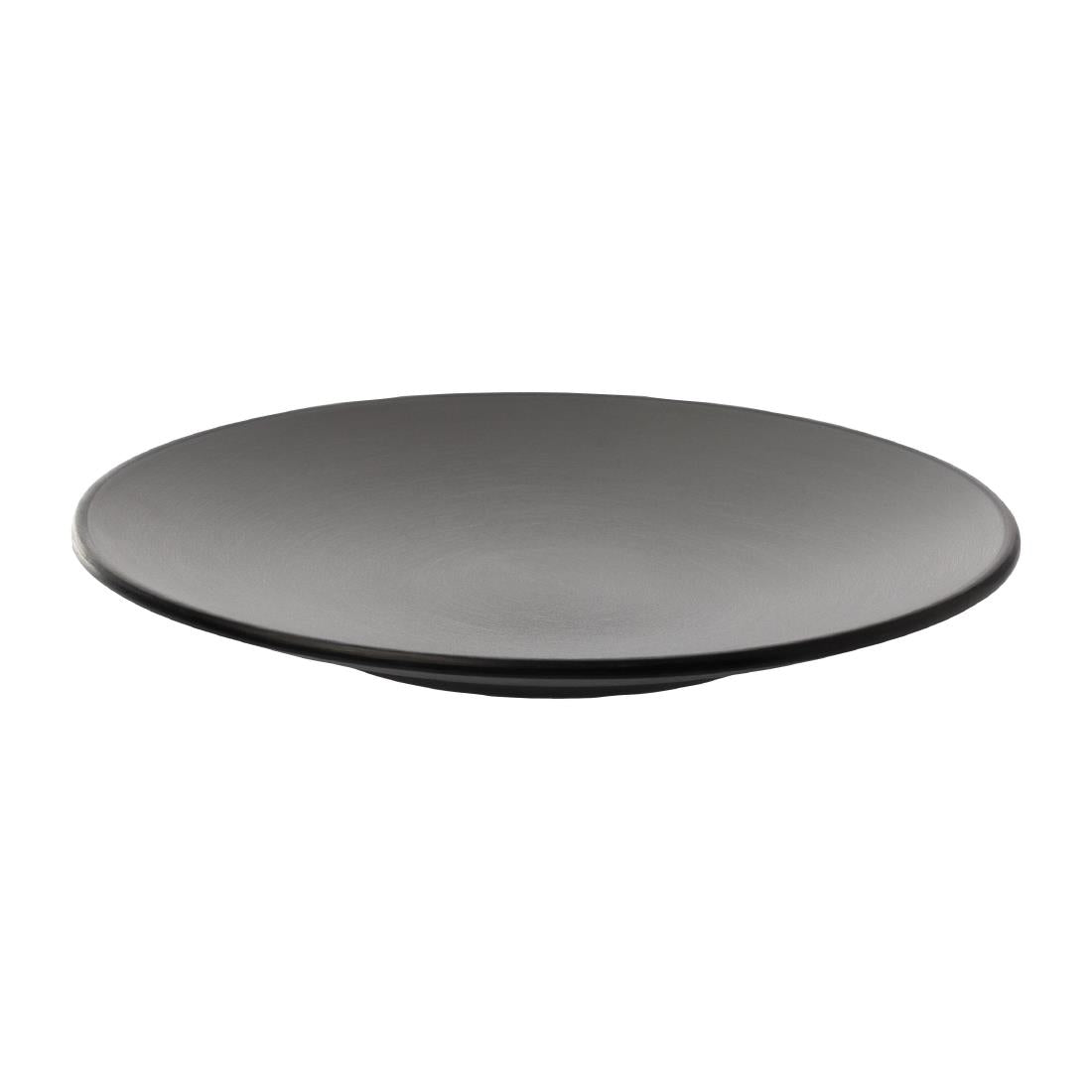 Coucou Dual Colour Round Plate 205mm - Grey & Black (12 Pack) (Colour: Grey & Black | Pack of 12 | 205mm / 8" | Melamine material) • PAS-DU512