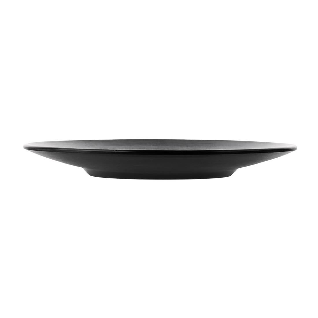 Coucou Dual Colour Round Plate 205mm - Black (12 Pack) (Colour: Black & Black | Pack of 12 | 205mm / 8" | Melamine material) • PAS-DU514
