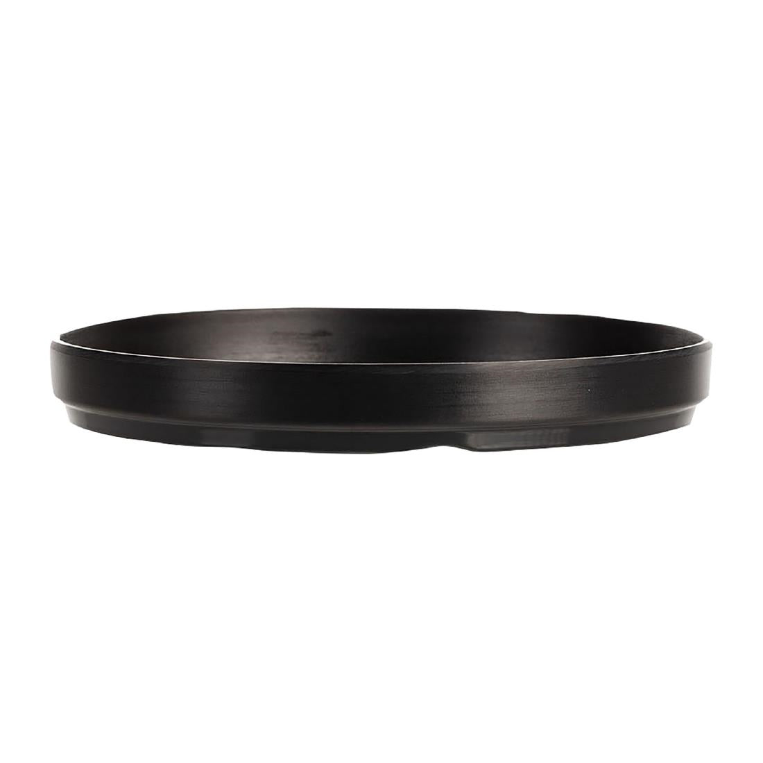 Coucou Dual Colour Round Edge Plate 200mm - Black & Black (12 Pack) (Colour: Black & Black | Pack of 12 | 200mm / 7.8" | Melamine material) • PAS-DU527