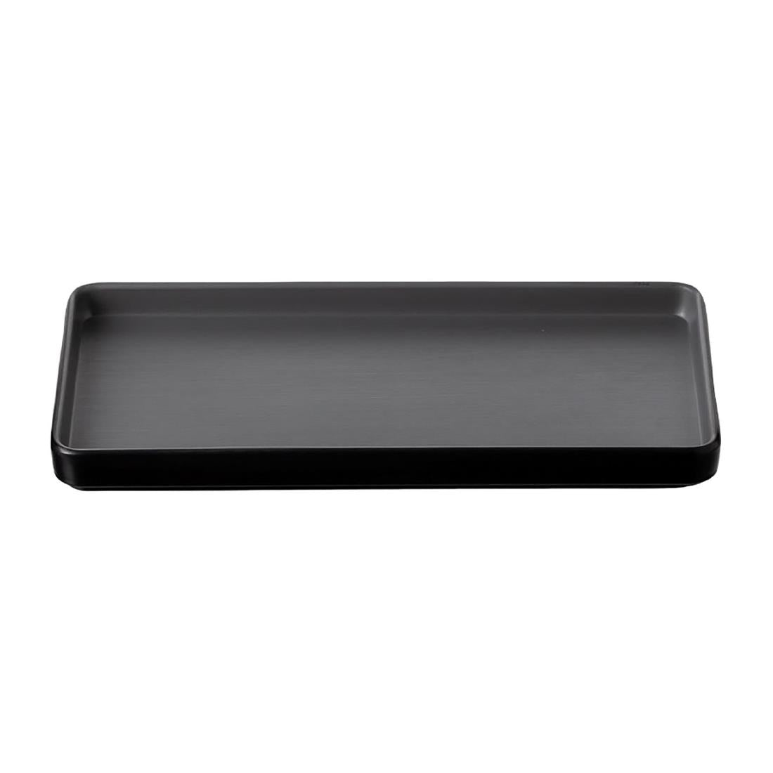 Coucou Dual Colour Rect. Plate 250x120mm - Grey & Black (12 Pack) (Colour: Grey & Black | Pack of 12 | 250x120mm / 9.8x4.7" | Melamine material) • PAS-DU538