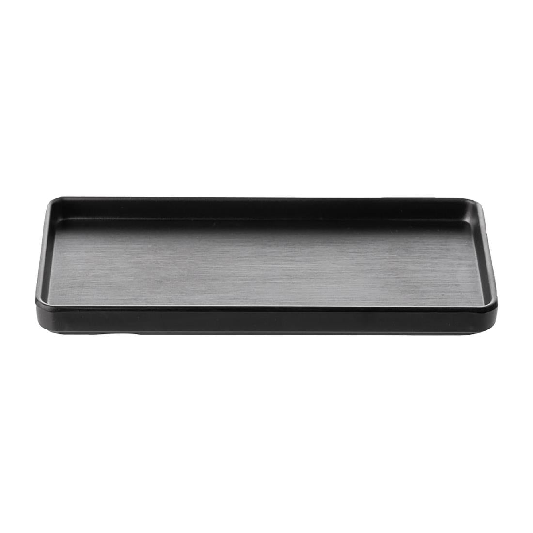 Coucou Dual Colour Rect. Plate 250x120mm - Black (12 Pack) (Colour: Black & Black | Pack of 12 | 250x120mm / 9.8x4.7" | Melamine material) • PAS-DU540