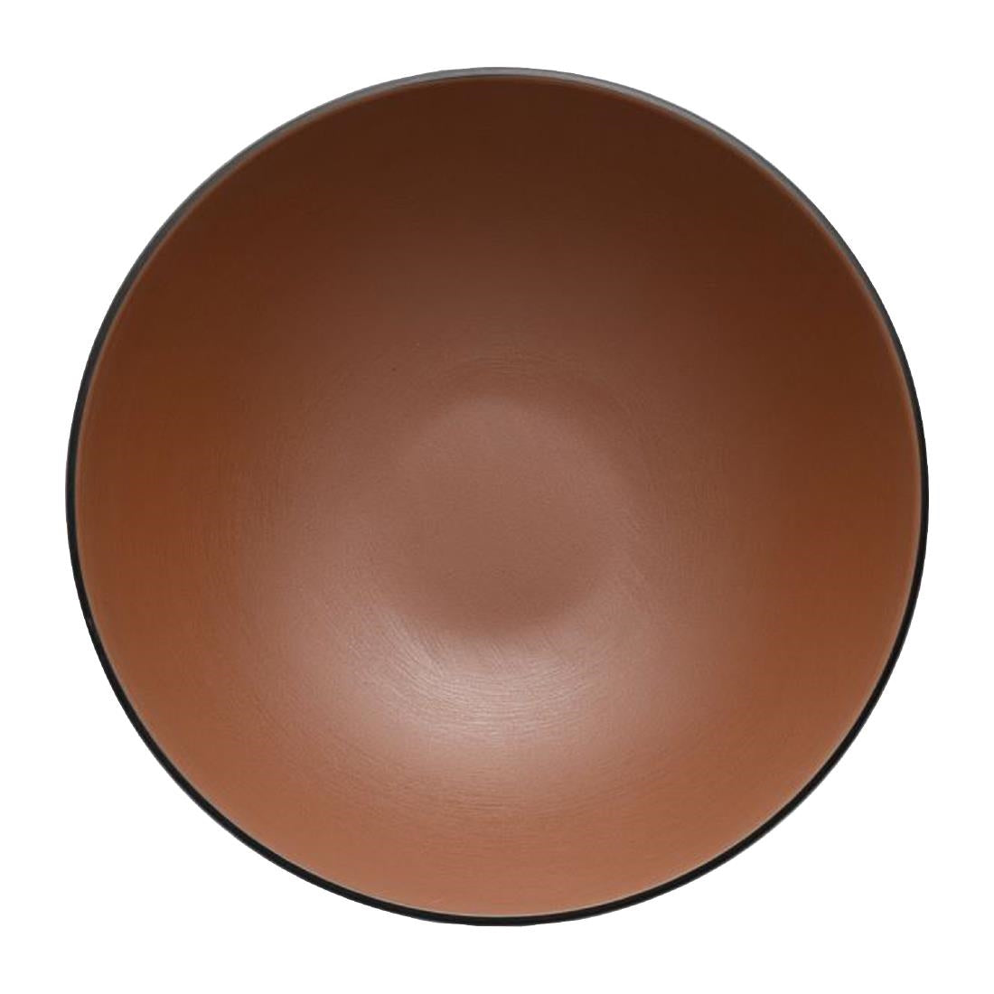 Coucou Dual Colour Round Bowl 187mm - Brown & Black (12 Pack) (Colour: Brown & Black | Pack of 12 | 187mm / 7.3" | Melamine material) • PAS-DU571