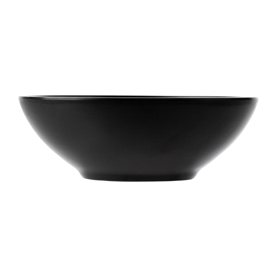 Coucou Dual Colour Round Bowl 187mm - Black (12 Pack) (Colour: Black & Black | Pack of 12 | 187mm / 7.3" | Melamine material) • PAS-DU575