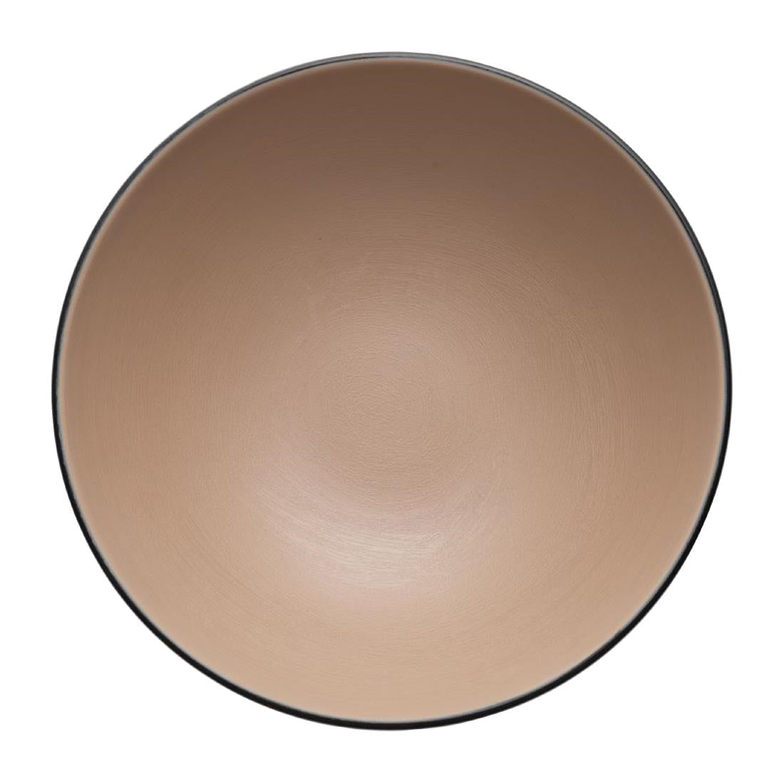 Coucou Dual Colour Round Bowl 210mm - Beige & Black (9 Pack) (Colour: Beige & Black | Pack of 9 | 210mm / 8.2" | Melamine material) • PAS-DU577