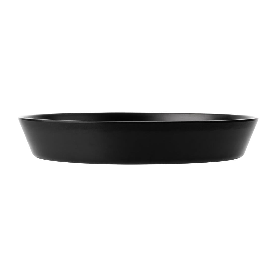 Coucou Dual Colour Flat Round Bowl 290mm - Black (12 Pack) (Colour: Black & Black | Pack of 12 | 290mm / 11.4" | Melamine material) • PAS-DU585