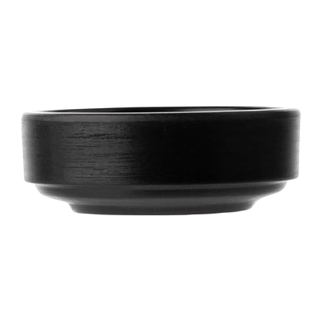 Coucou Dual Colour Round Sauce Dish 76mm - Black (40 Pack) (Colour: Black & Black | Pack of 40 | 76mm / 2.9" | Melamine material) • PAS-DU590