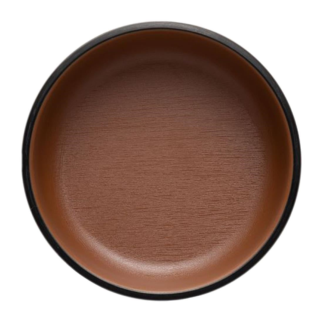 Coucou Dual Colour Round Sauce Dish 100mm - Brown & Black (20 Pack) (Colour: Brown & Black | Pack of 20 | 100mm / 3.9" | Melamine material) • PAS-DU591