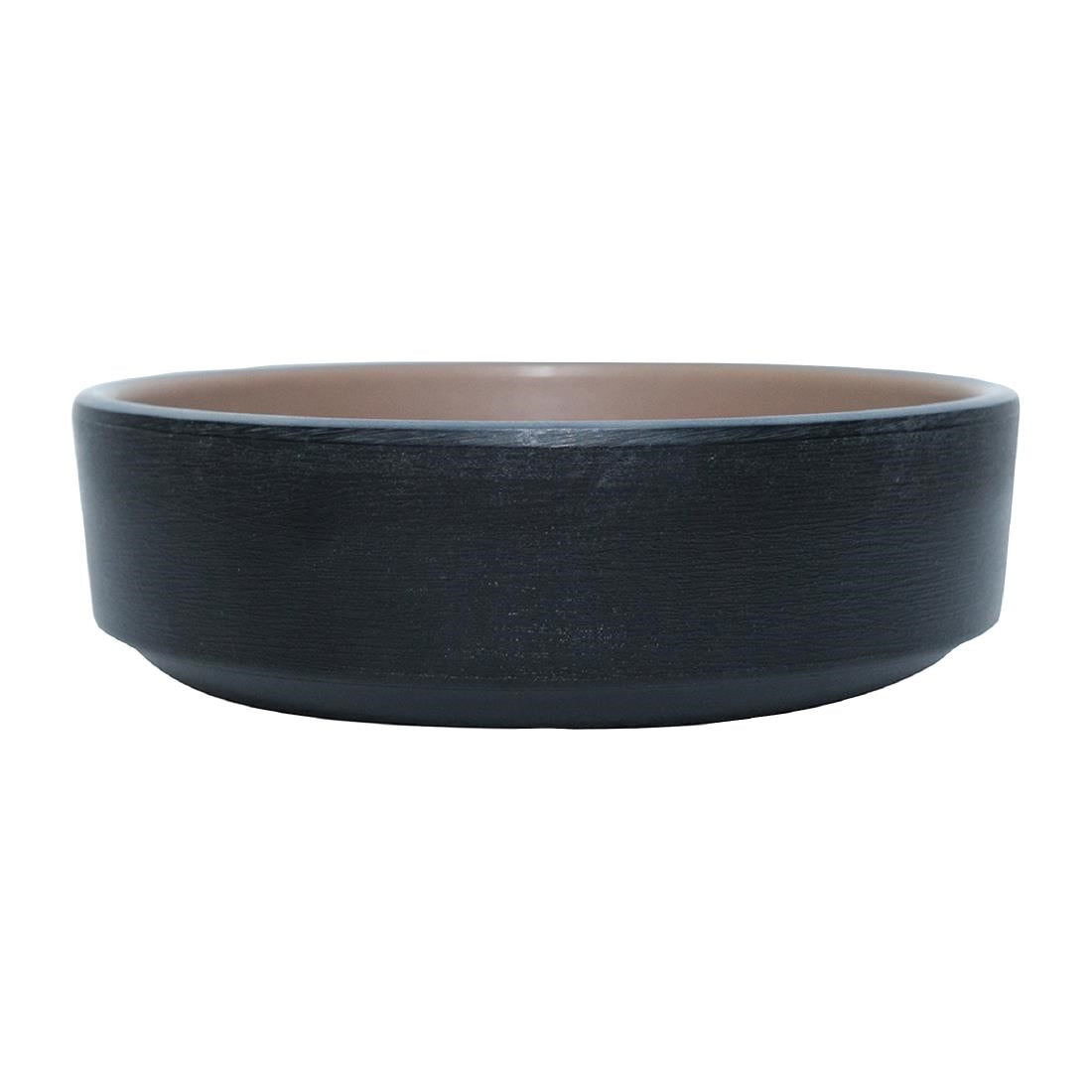 Coucou Dual Colour Round Sauce Dish 100mm - Beige & Black (20 Pack) (Colour: Beige & Black | Pack of 20 | 100mm / 3.9" | Melamine material) • PAS-DU592