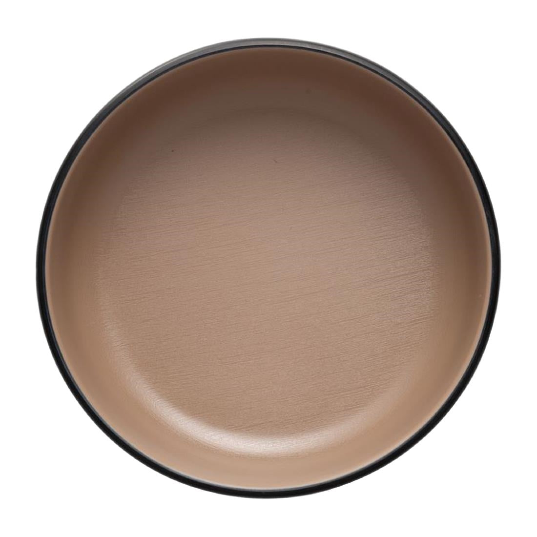 Coucou Dual Colour Round Sauce Dish 155mm - Beige & Black (12 Pack) (Colour: Beige & Black | Pack of 12 | 155mm / 6.1" | Melamine material) • PAS-DU597