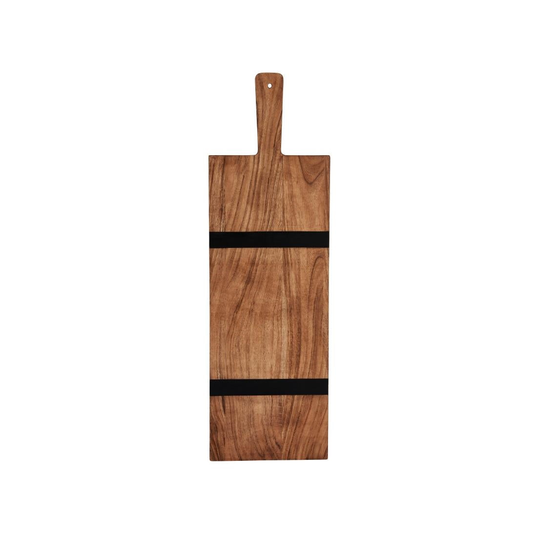 Chef Inox Serve Paddle Board With Black Acacia 610x190x25mm (2 Pack) (610x190x25mm / 24x7.4x0.9") • PAS-DU732