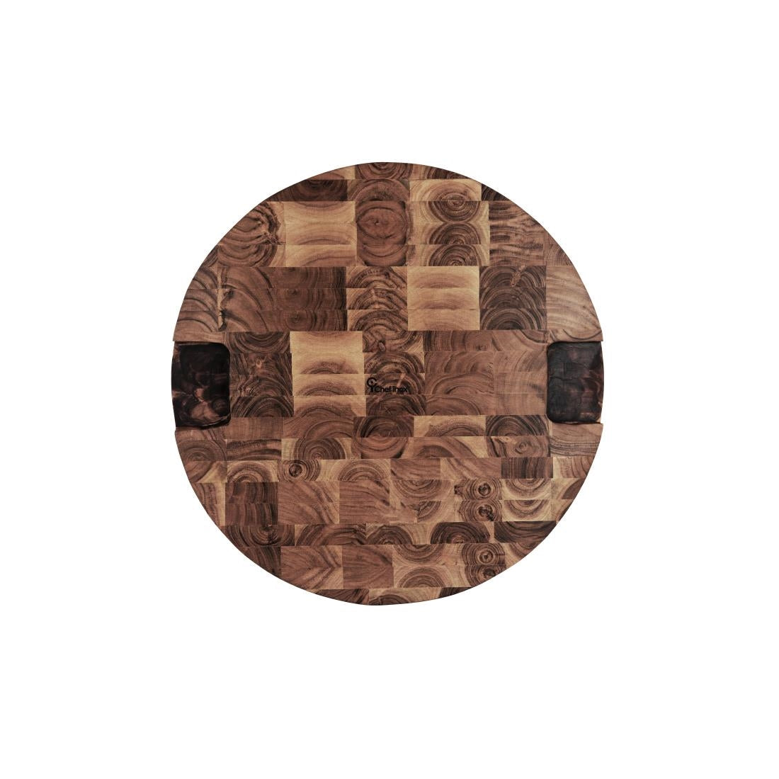 Chef Inox Serve Round Butchers Block With Handle Acacia 530x40mm (2 Pack) (530x40mm / 20x1.5") • PAS-DU735