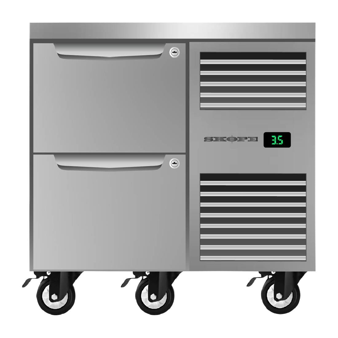 SKOPE ProSpec One Bay GN 1/1 Underbench Storage Right Hand Fridge PG11.UBR.1.D2.RH 126Ltr • PAS-DU767