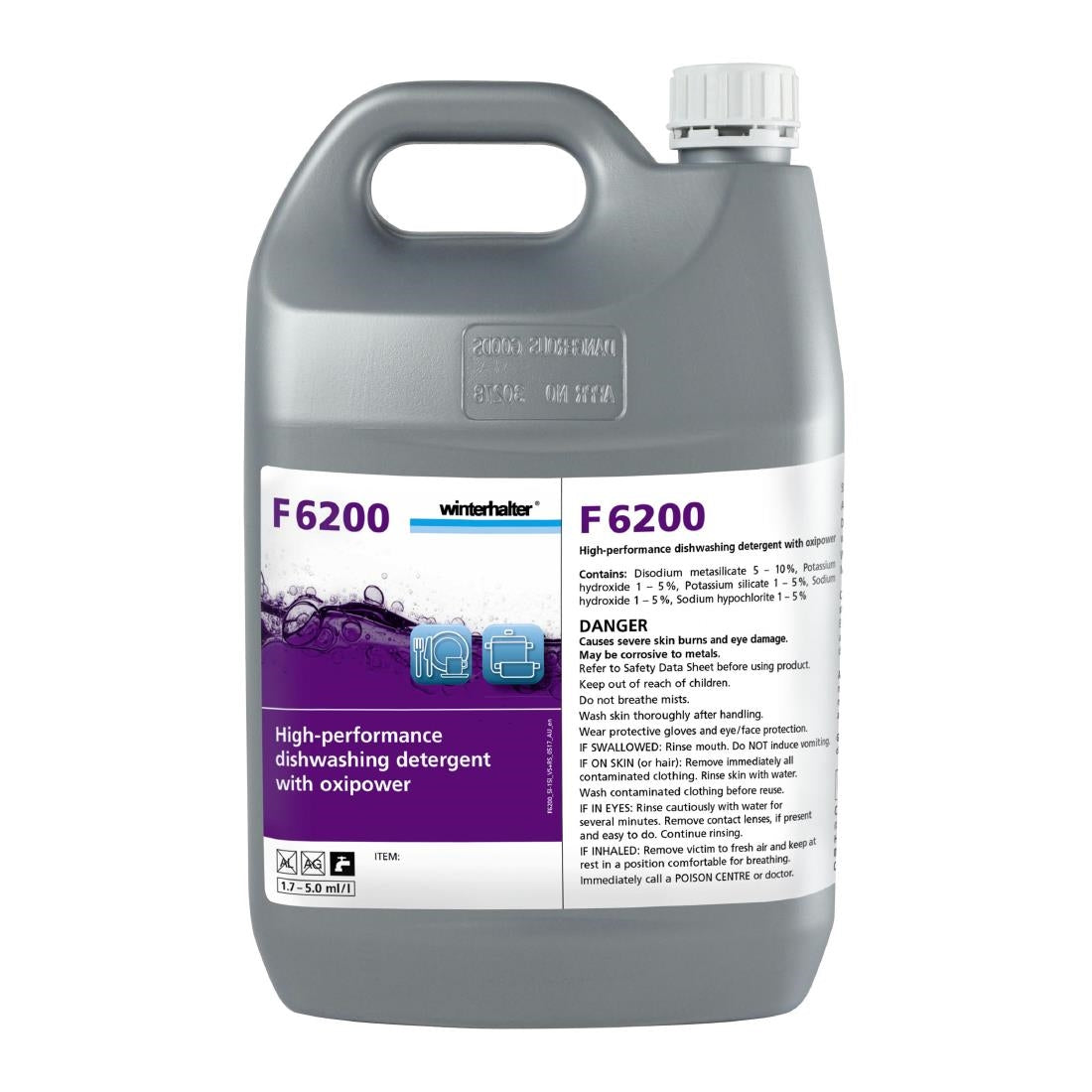 Winterhalter F6200 High Performance Pot & Utensil Detergent 5Ltr • PAS-DU983
