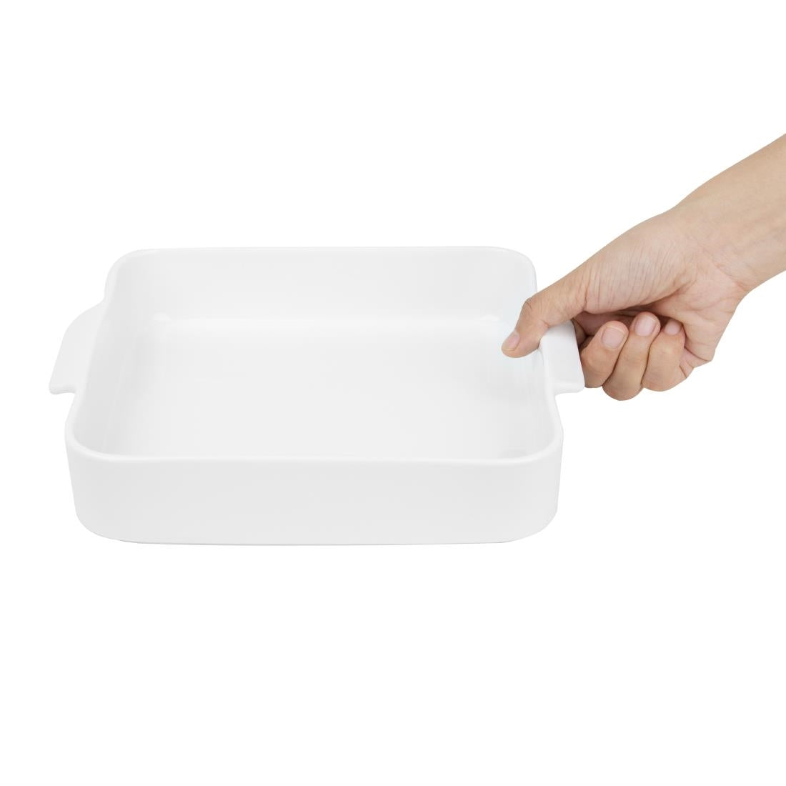 Olympia Whiteware Square Eared Roaster - 260x225x50mm (2 Pack) (Dimensions: 260(L)x 225(W)x 50(D)mm | Pack Quantity: 2) • PAS-DX386
