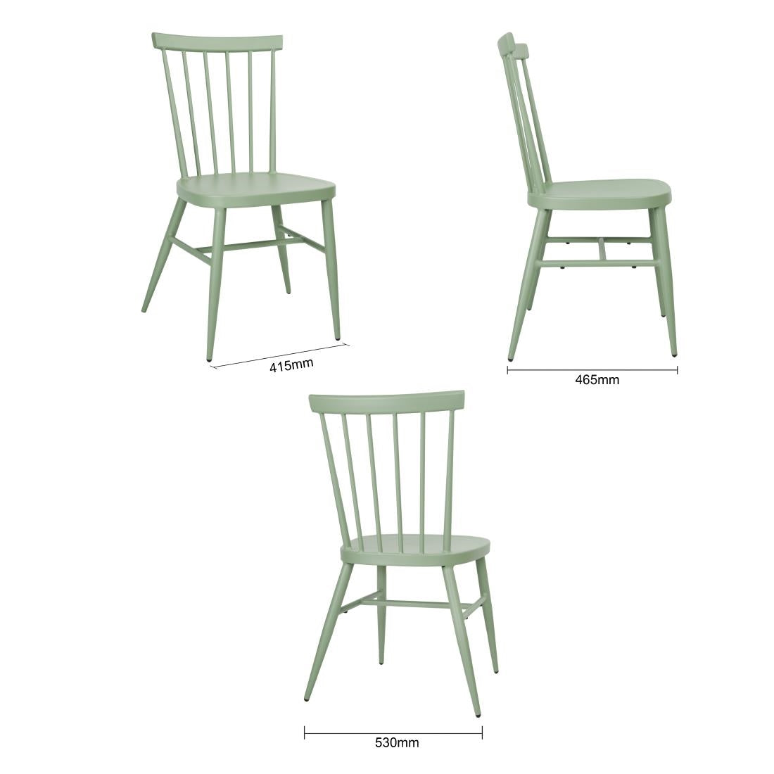 Bolero Windsor Aluminium Green Chairs (4 Pack) (Pack Quantity: 4) • PAS-DX687