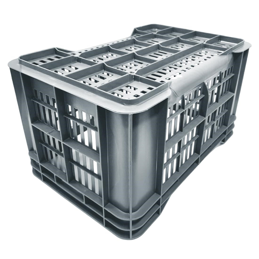 Vogue Perforated Plastic Storage Crate 542x360x290mm (Grey. 542x360x290mm) • PAS-DX998