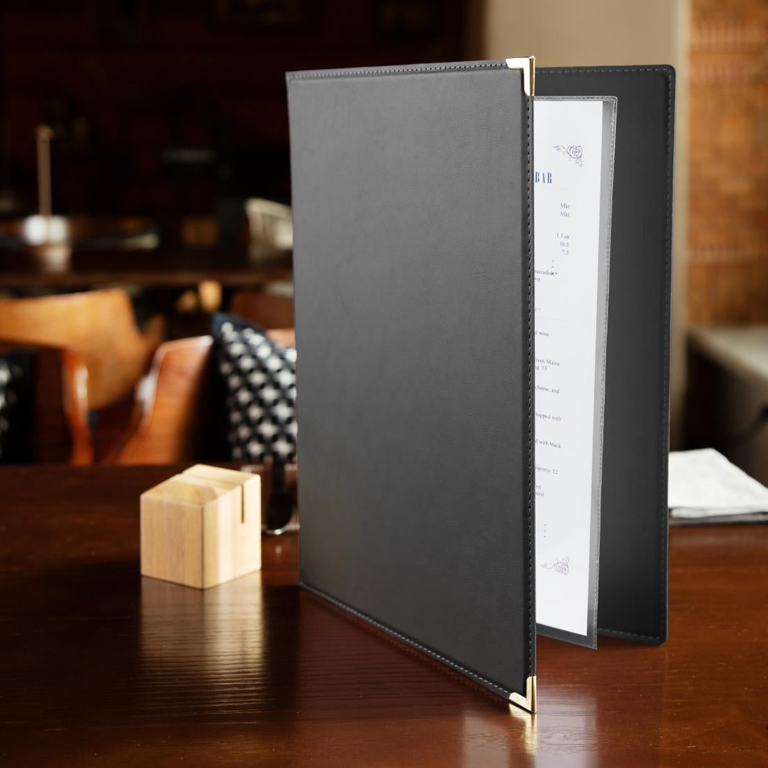 Olympia Leatherette Style Menu Cover A4 2 Card • PAS-E221