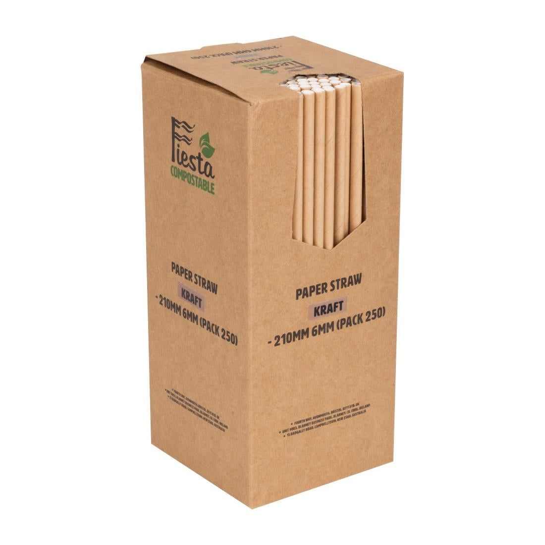Fiesta Compostable Paper Straws Kraft (250 Pack) (210(L)mm | Pack Quantity: 250) • PAS-FB138