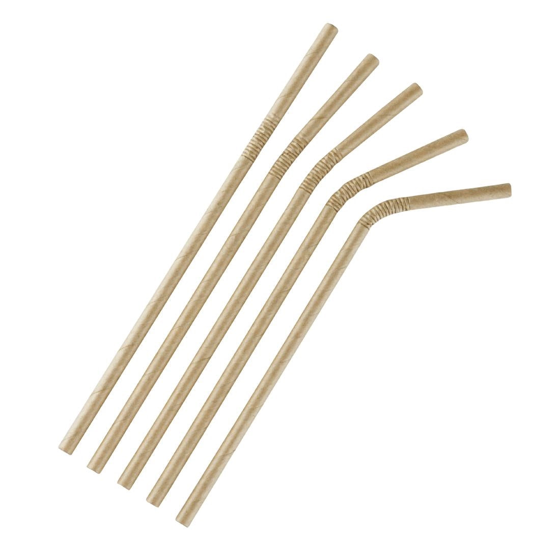 Fiesta Compostable Bendy Paper Straws Kraft (250 Pack) (210(L)mm | Pack Quantity: 250) • PAS-FB141