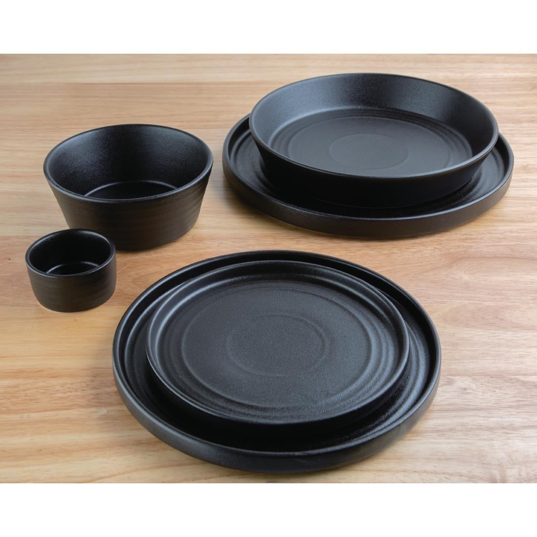 Olympia Cavolo Textured Black Dipping Dish - 67mm 2 2/3" (Box 12) • PAS-FD911