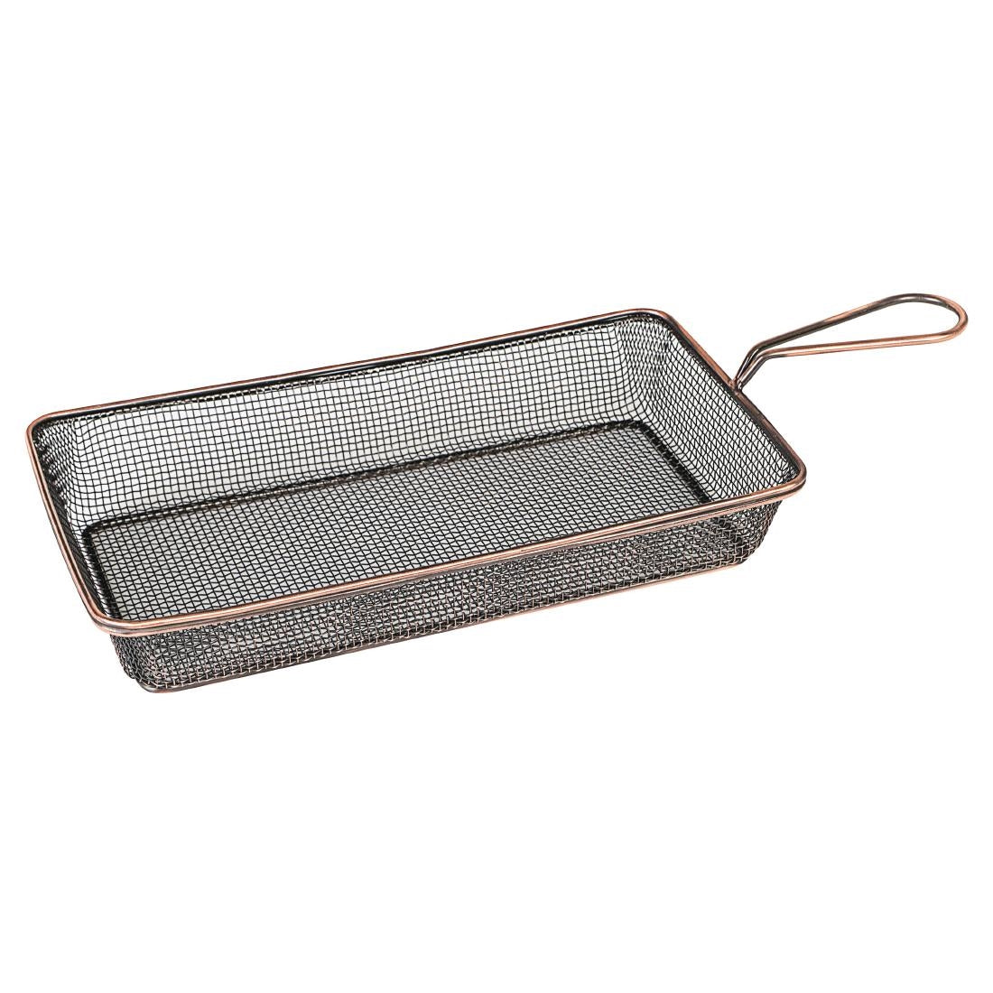 Moda Brooklyn Deep Rectangular Food Baskets Antique Copper 260mm (6 Pack) • PAS-FK212