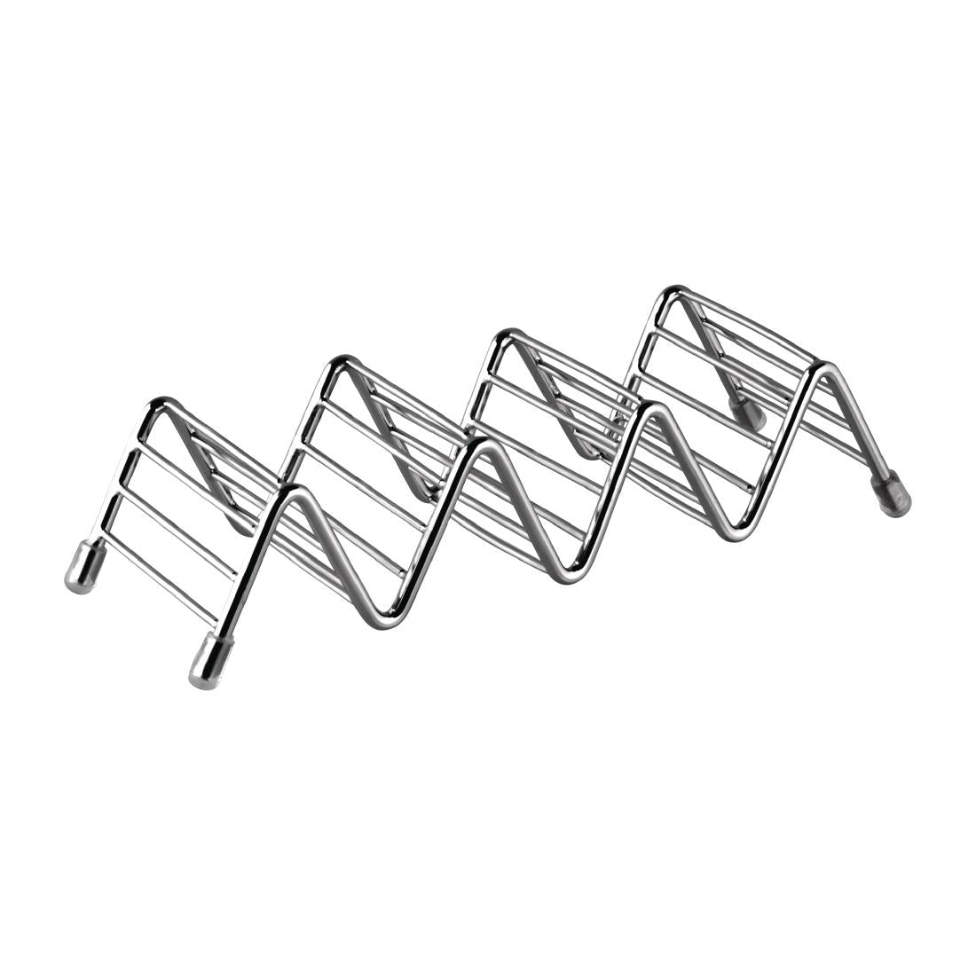 Cavalier Reversible Taco Stand for 3 or 4 Tacos in Stainless Steel Wire with Silicone Feet • PAS-FK287