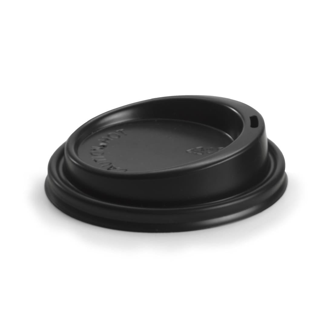 BioPak PS Plastic Lids for BioPak BioCups 90mm Black (1000 Pack) (Pack of 1000) • PAS-FK392