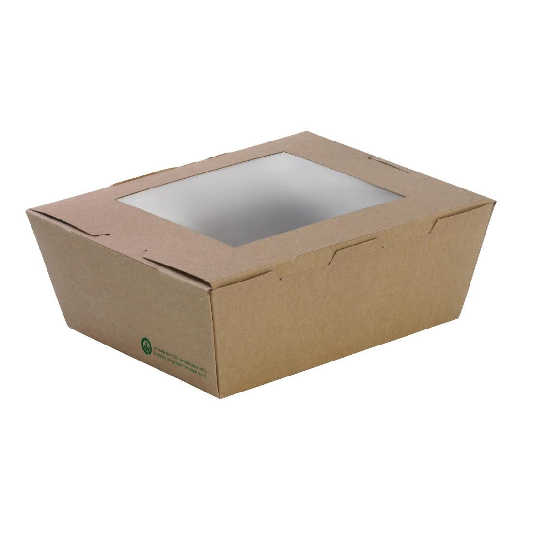 BioPak BioBoard Kraft Takeaway Lunch Boxes with Window Medium (200 Pack) (Pack of 200) • PAS-FK425