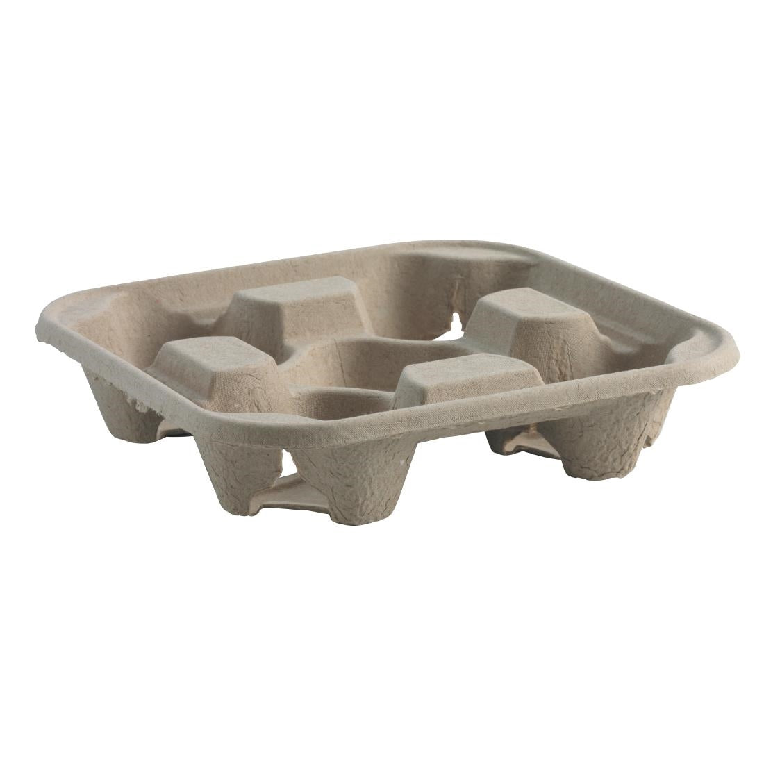 BioPak Takeaway Coffee Cup Carry Trays 4 Cup (300 Pack) (Size: 221(L) x 221(W)mm / 8x8" | Fits 177-591ml / 6-20oz BioCups) • PAS-FK543