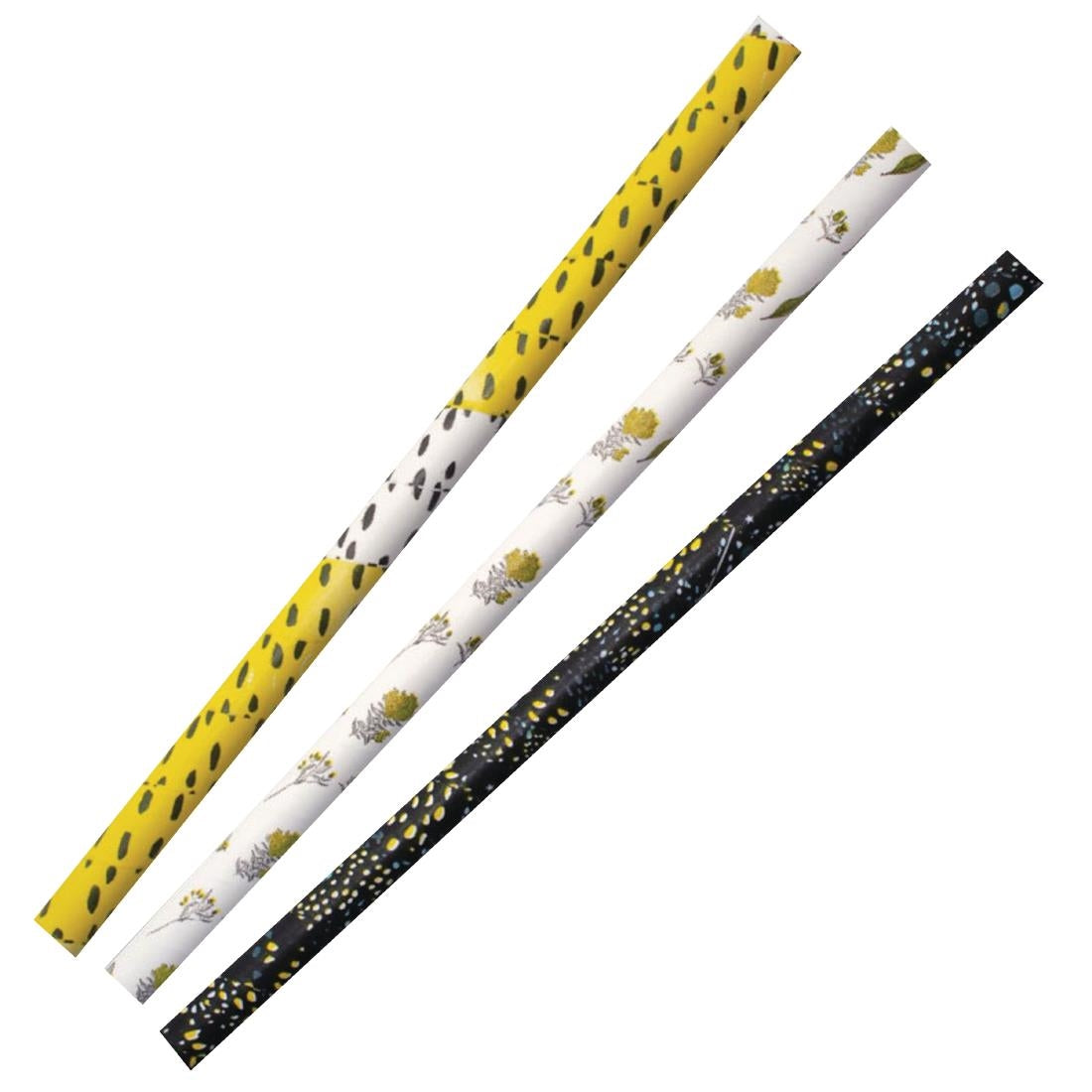 BioPak Art Series Compostable Jumbo Paper Straws (100 Pack) • PAS-FK563