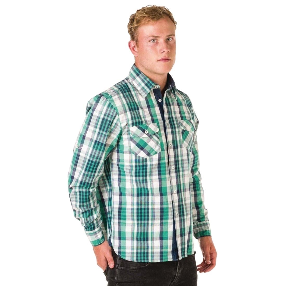 Urbanbar Harvey Men's Checkered Shirt Green • PAS-P_FK703