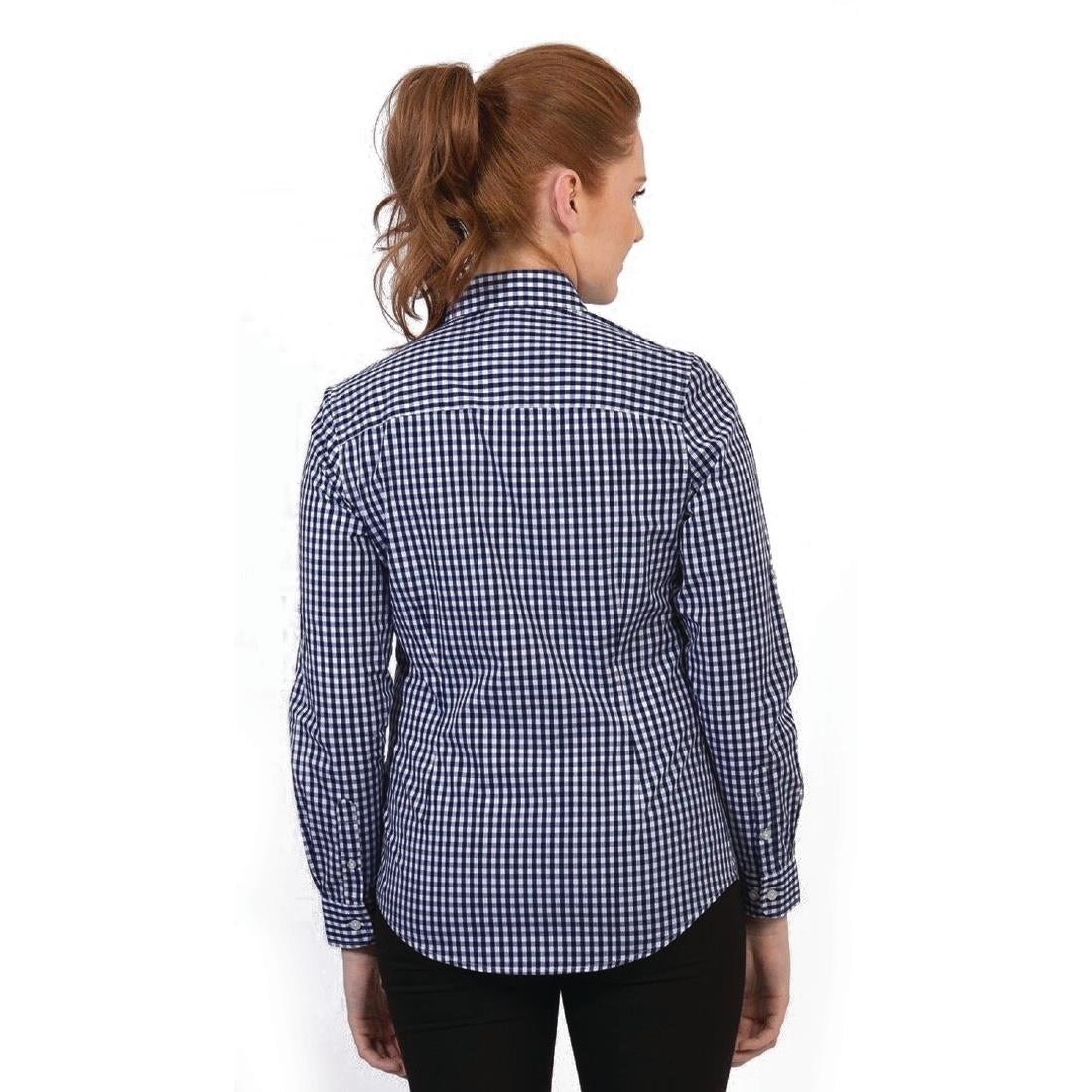 Urbanbar Teddy Women's Gingham Shirt Navy Blue L • PAS-FK720-L