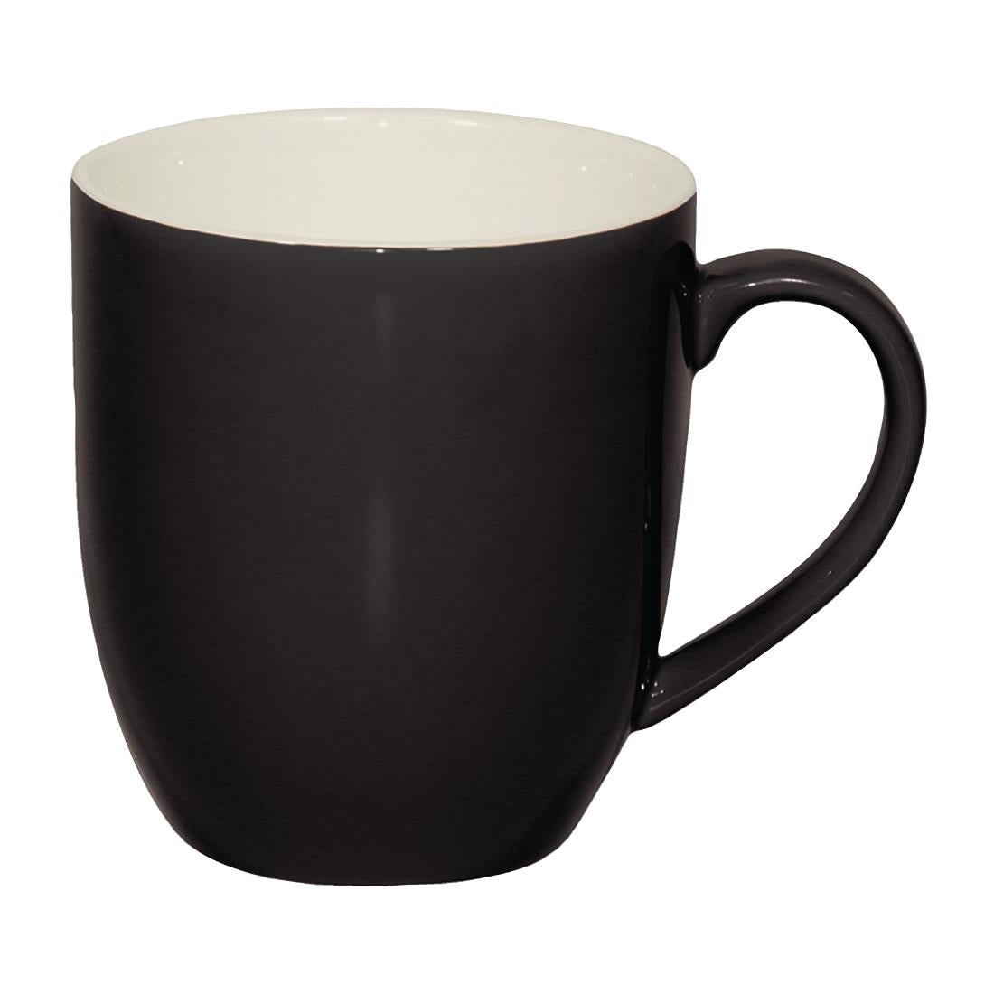 Brew Coffee Mugs Onyx/White 380ml (6 Pack) (Pack of 6) • PAS-FL231