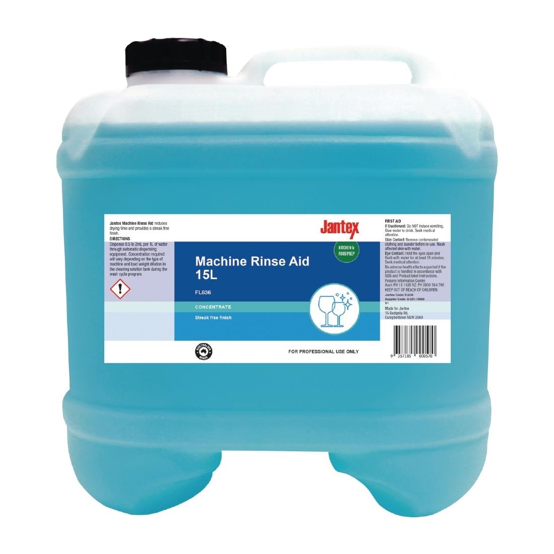Jantex Dishwasher Rinse Aid Concentrate 15Ltr • PAS-FL836