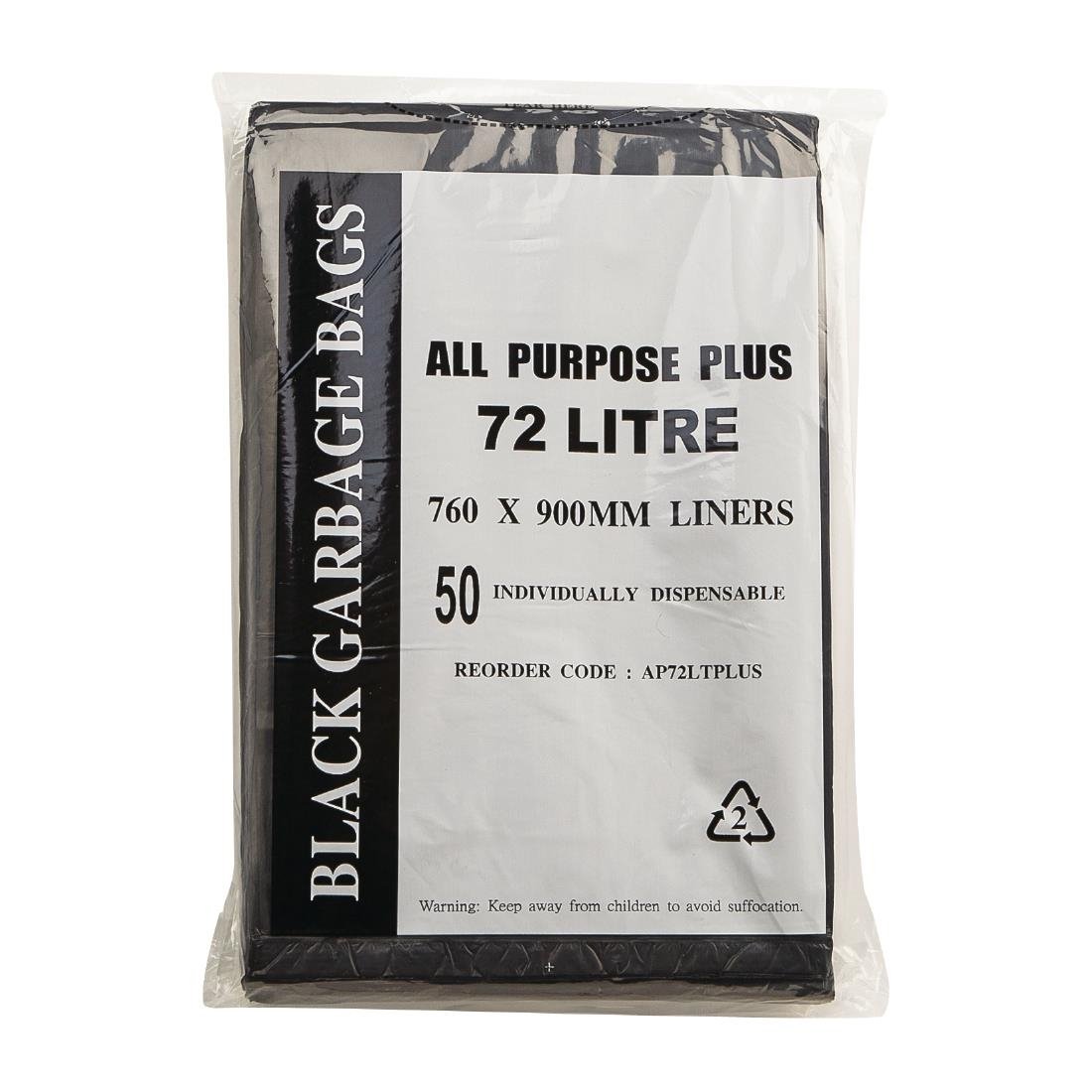 Jantex All Purpose Garbage Bags Black 72Ltr (50 Pack) (Pack of 50) • PAS-FL877
